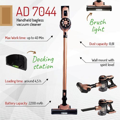 Безкабелна вертикална прахосмукачка без торба Adler AD-7044 Безкабелна вертикална прахосмукачка без торба Adler AD-7044